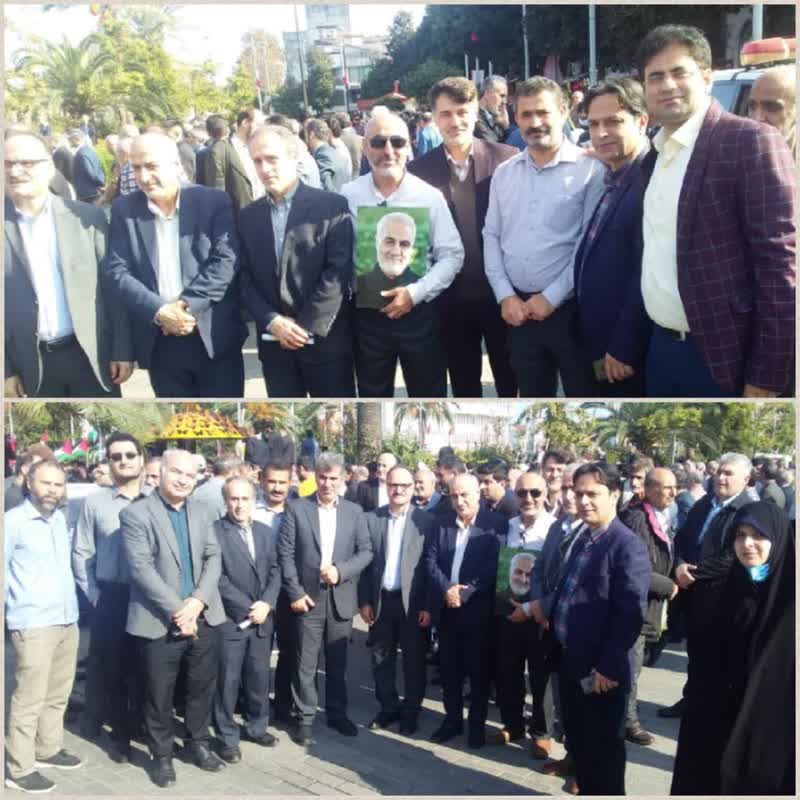 حضور رئیس سازمان جهاد کشاورزی استان گیلان در تجمع حمایت از مردم غزه 